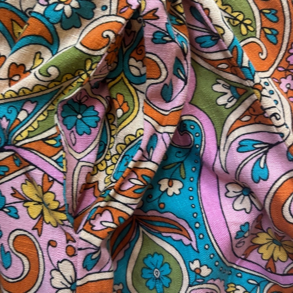 Fate Multicolor Paisley Women’s Pants Linen Blend Wide Leg Boho Hippie Sz Medium - Picture 6 of 6